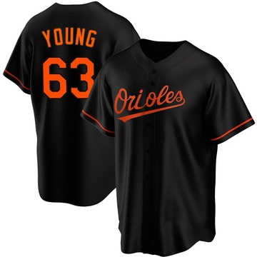 Men's Baltimore Orioles Brandon Young Black Alternate Jersey - Replica
