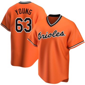 Men's Baltimore Orioles Brandon Young Orange Alternate Cooperstown Collection Jersey - Replica