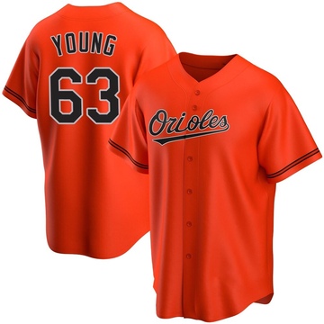 Men's Baltimore Orioles Brandon Young Orange Alternate Jersey - Replica