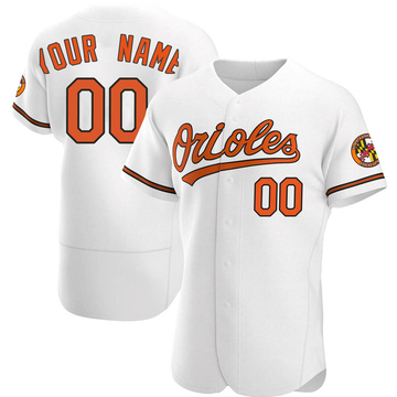 Men's Baltimore Orioles Custom White Home Jersey - Authentic