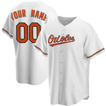 Men's Baltimore Orioles Custom White Home Jersey - Replica