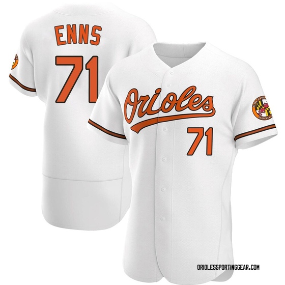 Men's Baltimore Orioles Dietrich Enns White Home Jersey - Authentic
