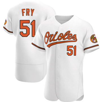 Men's Baltimore Orioles Paul Fry White Home Jersey - Authentic