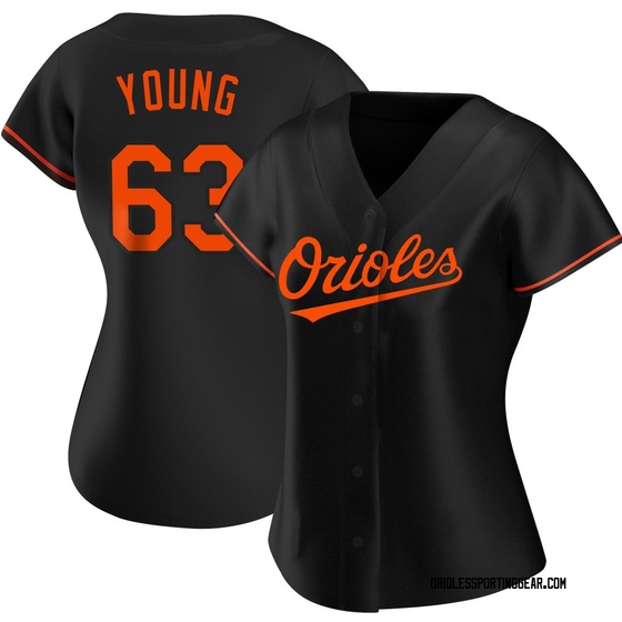 Women's Baltimore Orioles Brandon Young Black Alternate Jersey - Replica