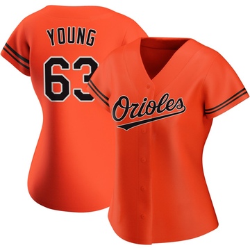 Women's Baltimore Orioles Brandon Young Orange Alternate Jersey - Authentic