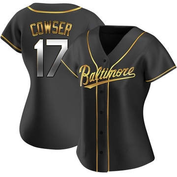 Women's Baltimore Orioles Colton Cowser Black Golden Alternate Jersey - Replica