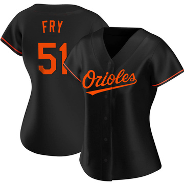 Women's Baltimore Orioles Paul Fry Black Alternate Jersey - Authentic
