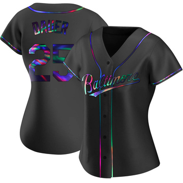 Women's Baltimore Orioles Rich Dauer Black Holographic Alternate Jersey - Replica