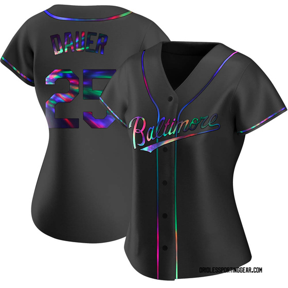 Women's Baltimore Orioles Rich Dauer Black Holographic Alternate Jersey - Replica