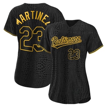 Women's Baltimore Orioles Tippy Martinez Black Snake Skin City Jersey - Replica