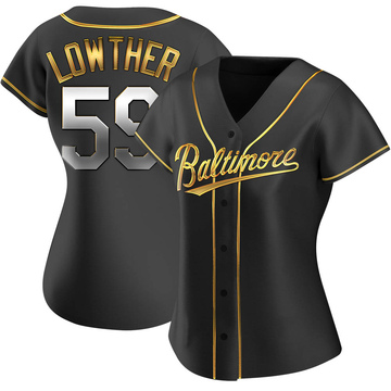 Women's Baltimore Orioles Zac Lowther Black Golden Alternate Jersey - Replica