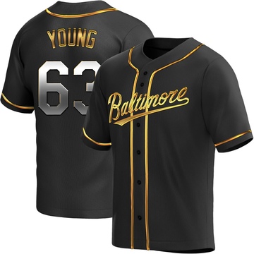Youth Baltimore Orioles Brandon Young Black Golden Alternate Jersey - Replica
