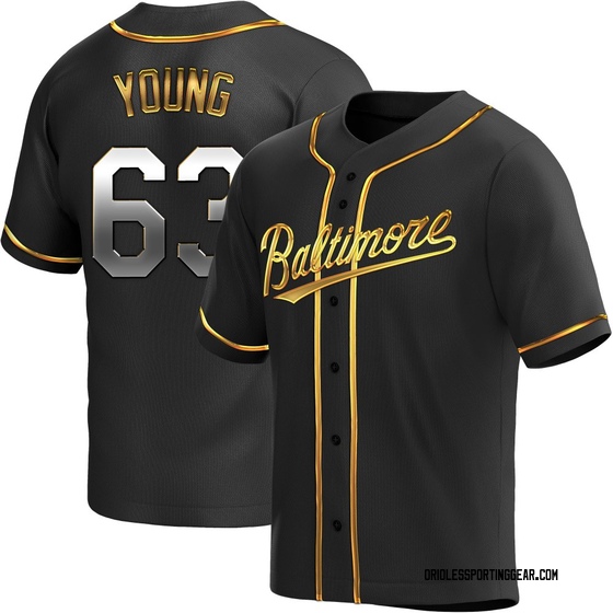 Youth Baltimore Orioles Brandon Young Black Golden Alternate Jersey - Replica