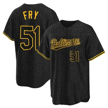 Youth Baltimore Orioles Paul Fry Black Snake Skin City Jersey - Replica